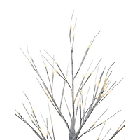 Northlight 4ft Led Lighted White Birch Tree  White Lights Christmas Yard Art