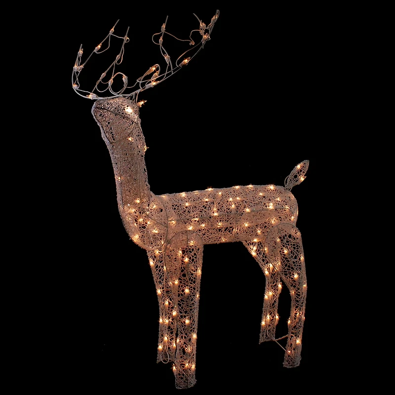 Northlight 48-Inch Lighted White Mesh Buck Clear Lights Christmas Yard Art