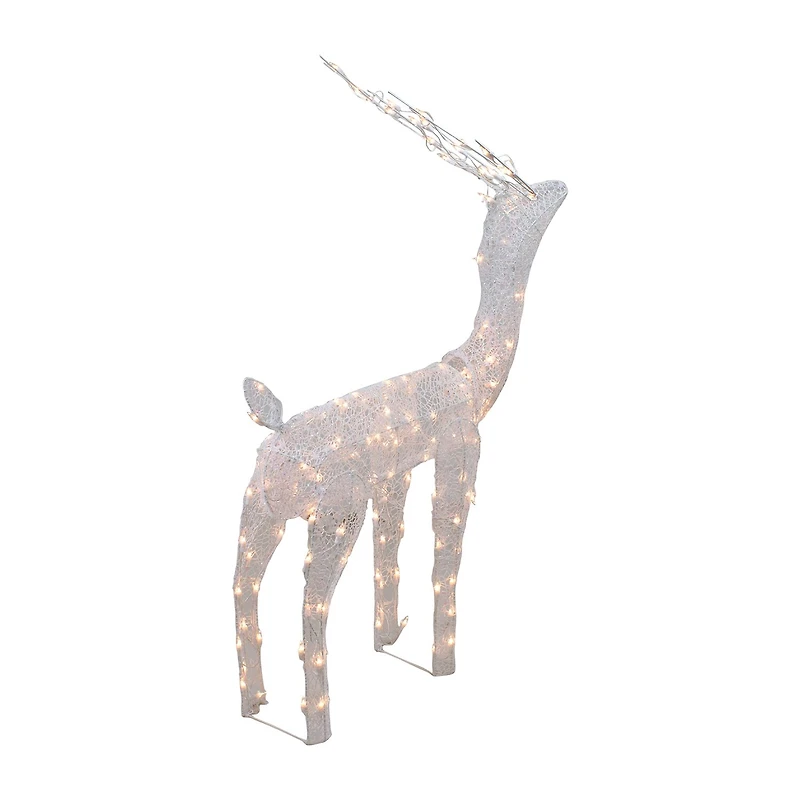 Northlight 48-Inch Lighted White Mesh Buck Clear Lights Christmas Yard Art