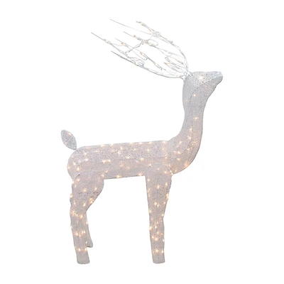Northlight 48-Inch Lighted White Mesh Buck Clear Lights Christmas Yard Art