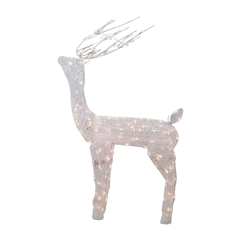 Northlight 48-Inch Lighted White Mesh Buck Clear Lights Christmas Yard Art