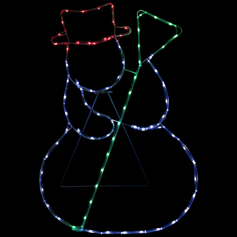 Northlight 28in Lighted Standing Snowman Silhouette Decor Christmas Yard Art