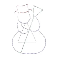 Northlight 28in Lighted Standing Snowman Silhouette Decor Christmas Yard Art