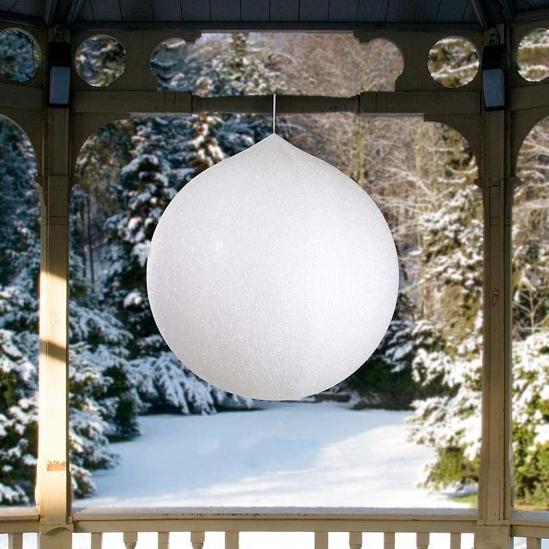 Northlight 19.5-Inch White Tinsel Inflatable Ball Decor Christmas Ornament
