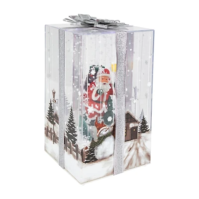 Northlight 12 Inmusical Snowing Gift Box Santa Christmas Snow Globe
