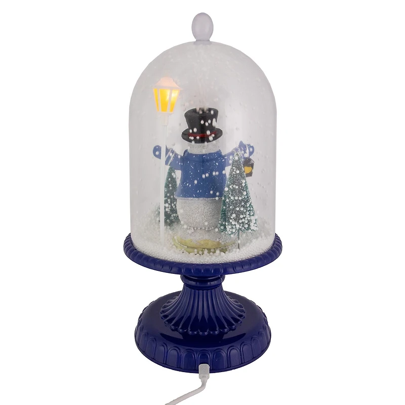 Northlight 13.5in Led Snowing Musical Snowman Under Cloche Christmas Decoration Snowman Christmas Snow Globe