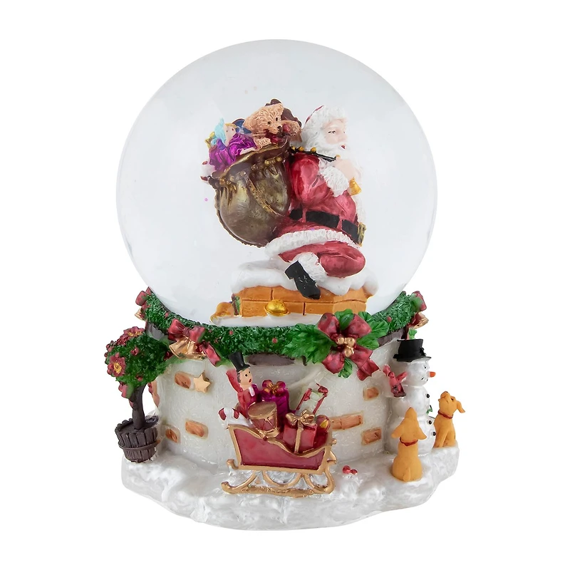 Northlight 7 In Musical Chimney Santa Christmas Snow Globe