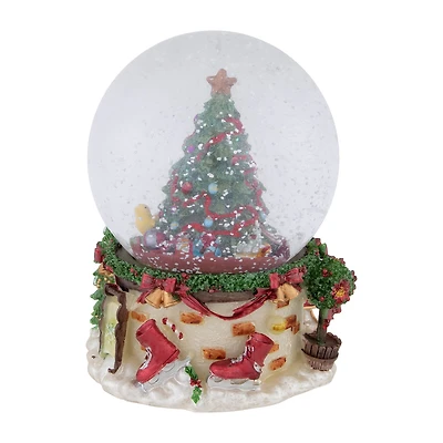 Northlight 6.5in Christmas Tree Musical Santa Christmas Snow Globe