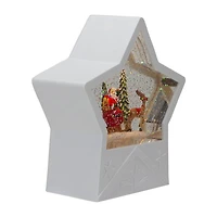 Northlight 7 In White Star Santa Christmas Snow Globe