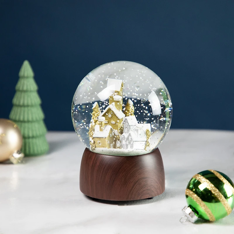 Northlight 6.5in Holiday Village Wonderland Christmas Musical Christmas Snow Globe