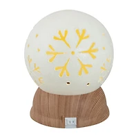 Northlight 6.5in White And Brown With Snowflakes Christmas Tabletop Decor