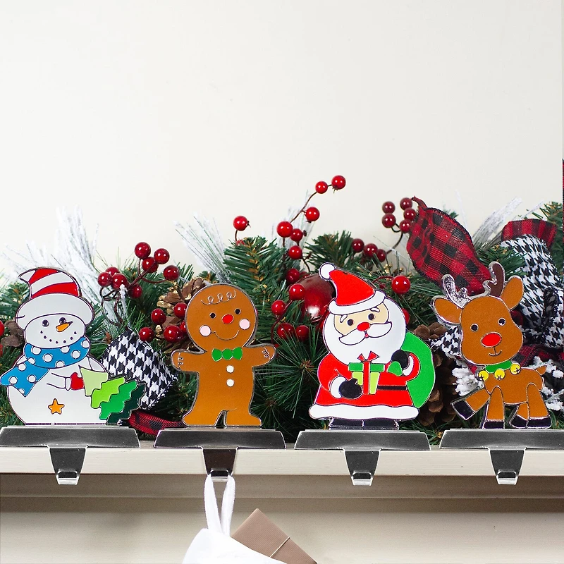Northlight Figure With Silver Base 4-pc. Christmas Stocking Holder