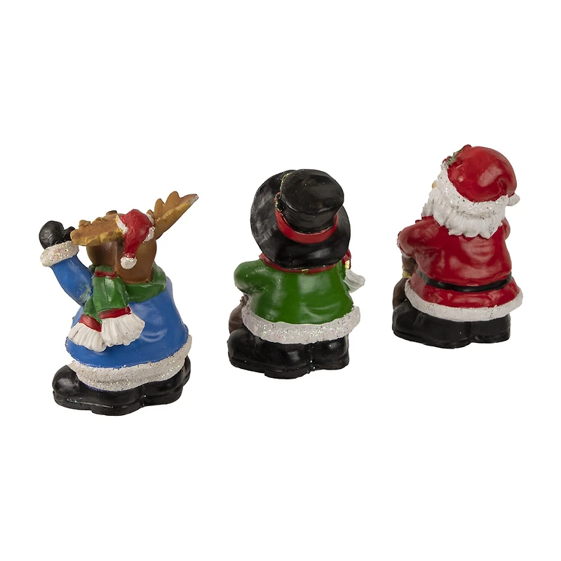 Northlight Santa Snowman And Reindeer 5.25in 2-pc. Christmas Stocking Holder