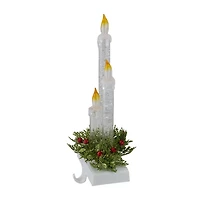 Northlight 9in Battery Operated Led Lighted Candle 2-pc. Christmas Stocking Holder