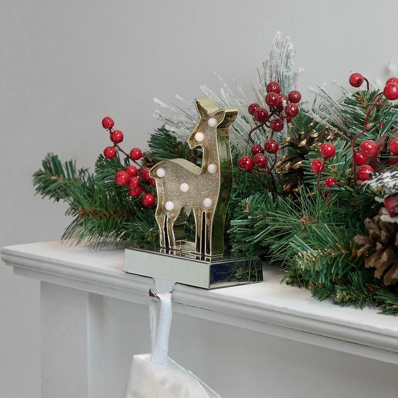 Northlight Gold Led Lighted Snowflake 7.5in Christmas Stocking Holder