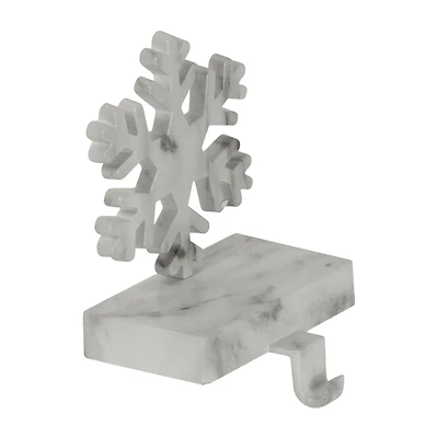 Northlight 7.25in White And Black Marbled Snowflake Christmas Stocking Holder