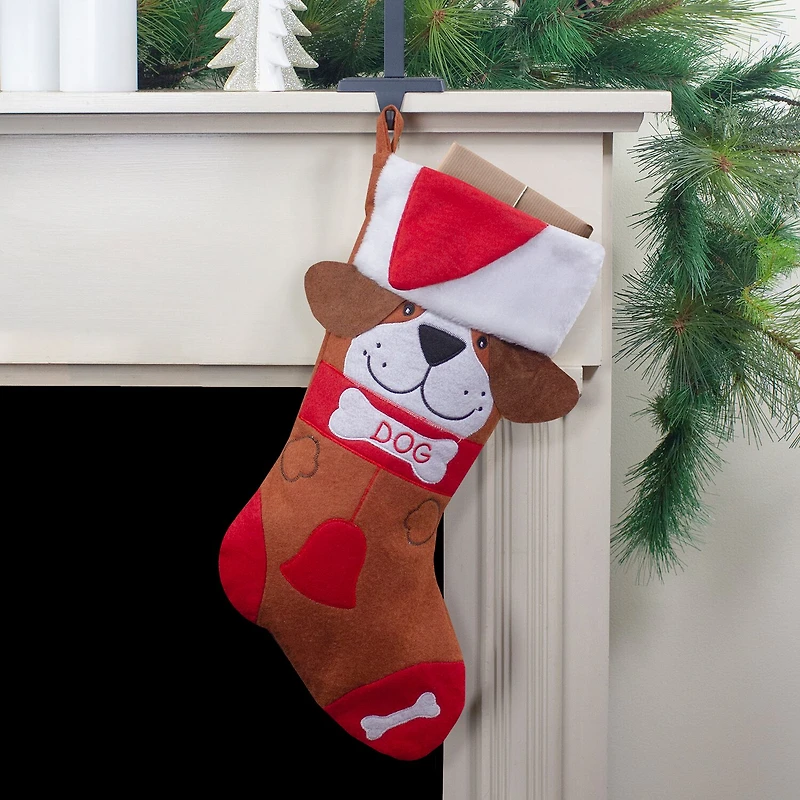 Northlight 17in Red And Brown Indogin Embroidered With Cuff Christmas Stocking