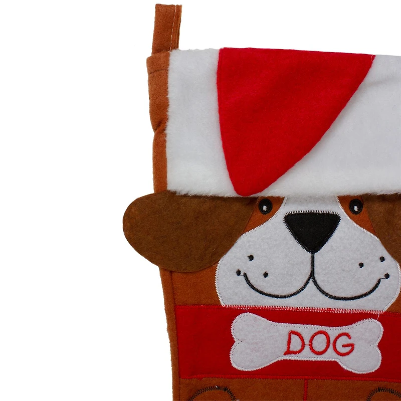 Northlight 17in Red And Brown Indogin Embroidered With Cuff Christmas Stocking