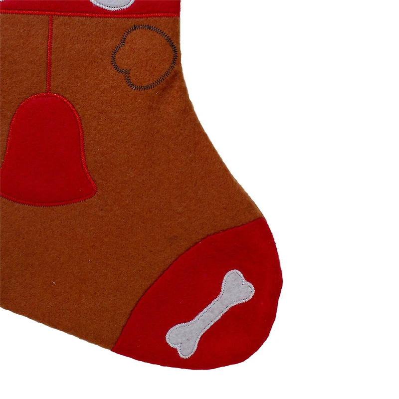 Northlight 17in Red And Brown Indogin Embroidered With Cuff Christmas Stocking