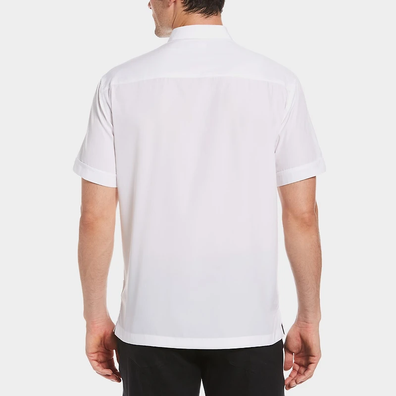 Cubavera Pick Stitch Mens Short Sleeve Regular Fit Button-Down Shirt
