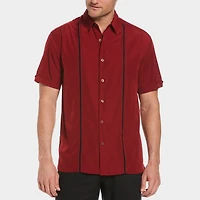 Cubavera Pick Stitch Mens Short Sleeve Regular Fit Button-Down Shirt