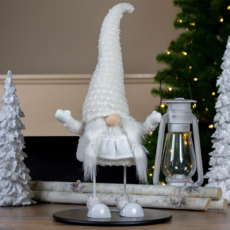 Northlight 24.5in White And Beige Sparkling Serena Christmas Christmas Gnome