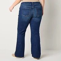 a.n.a Womens Plus High Rise Flare Leg Jean