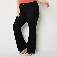 a.n.a Womens Plus High Rise Flare Leg Jean