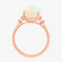 Effy Final Call Limited Quantities! Womens 1/7 CT. T.W. Genuine White Opal 14K Rose Gold Cocktail Ring