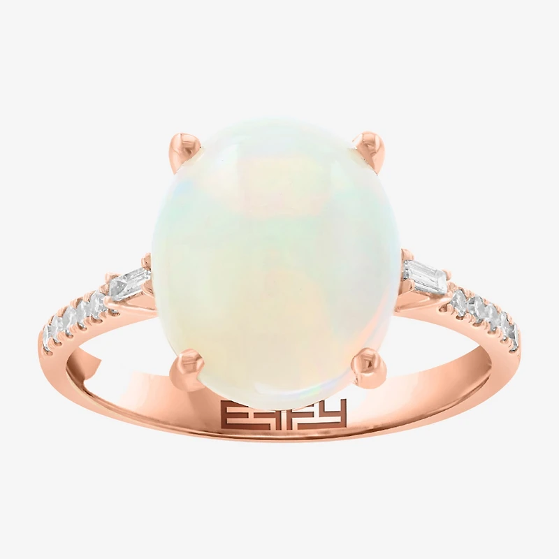 Effy Final Call Limited Quantities! Womens 1/7 CT. T.W. Genuine White Opal 14K Rose Gold Cocktail Ring