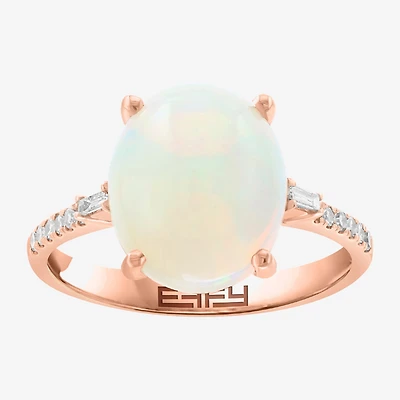 Effy Final Call Limited Quantities! Womens 1/7 CT. T.W. Genuine White Opal 14K Rose Gold Cocktail Ring