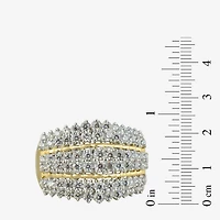 Womens CT. T.W. Lab Grown White Diamond 10K Gold Cocktail Ring
