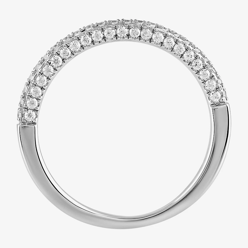 Love Lives Forever (G / I1) Womens 3/ CT. T.W. Lab Grown White Diamond 10K Gold Wedding Band