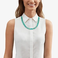 Silpada Womens Green Amazonite Sterling Silver 40 Inch Beaded Necklace