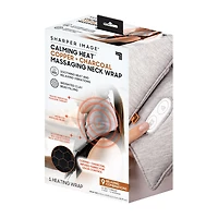 Sharper Image Calming Heat Copper + Charcoal Massaging Neck Compression Wrap