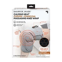 Sharper Image Calming Heat Copper + Charcoal Massaging Knee Compression Wrap