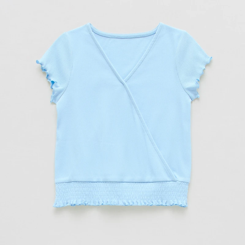 Thereabouts Little & Big Kid Girls V Neck Short Sleeve T-Shirt