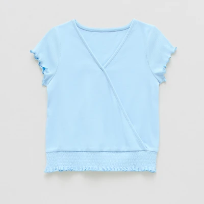 Thereabouts Little & Big Kid Girls V Neck Short Sleeve T-Shirt