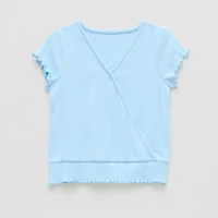 Thereabouts Little & Big Kid Girls V Neck Short Sleeve T-Shirt