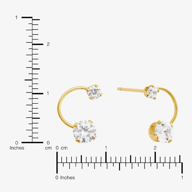 Silver Treasures Cubic Zirconia 14K Gold Over Silver 10.4mm Stud Earrings