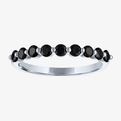 Womens 2.5MM 1/2 CT. T.W. Natural Black Diamond 10K Gold Band