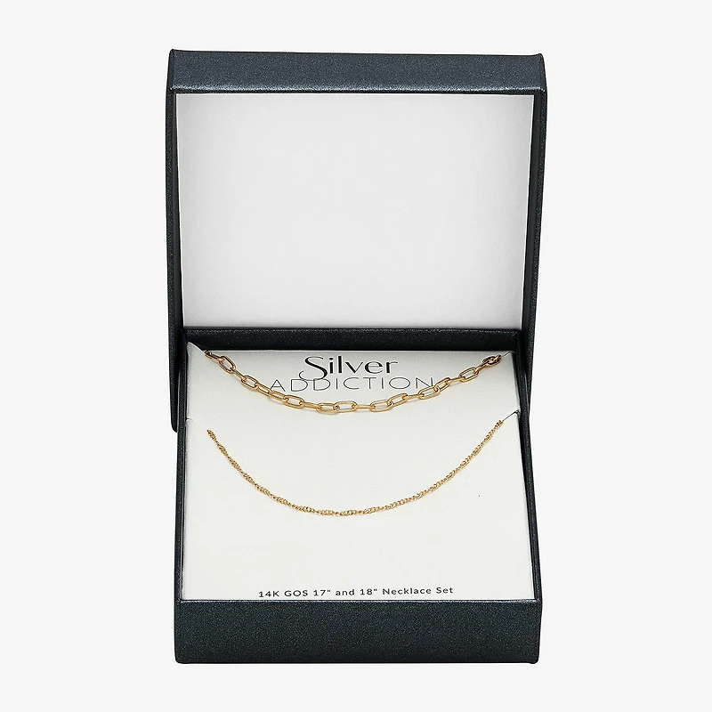 Womens 14K Gold Over Silver 2-pc. Necklace Set