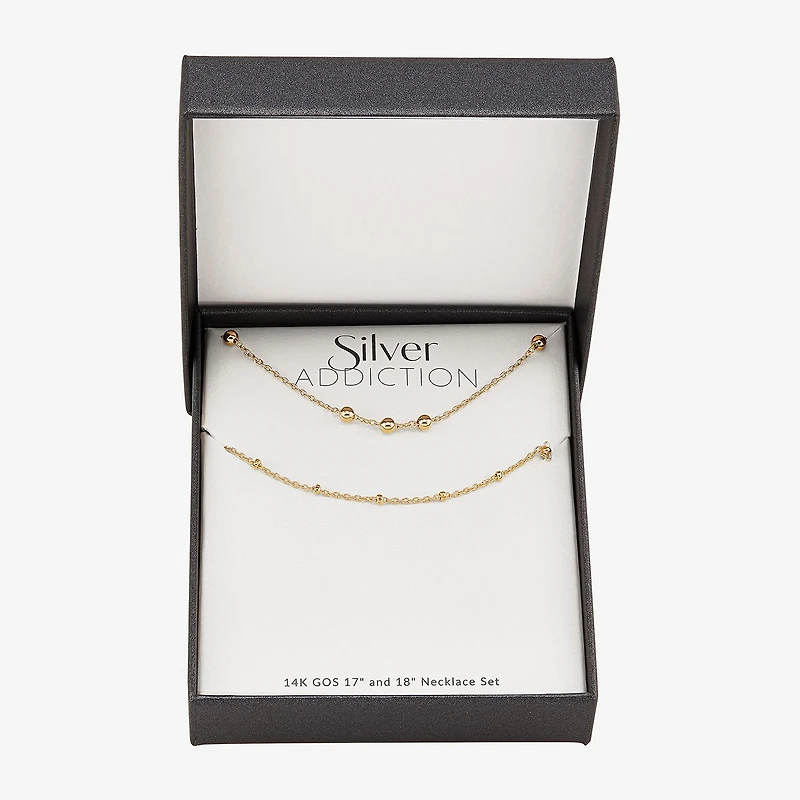 Womens 14K Gold Over Silver 2-pc. Necklace Set