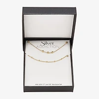 Womens 14K Gold Over Silver 2-pc. Necklace Set