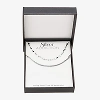 Womens Sterling Silver 2-pc. Necklace Set