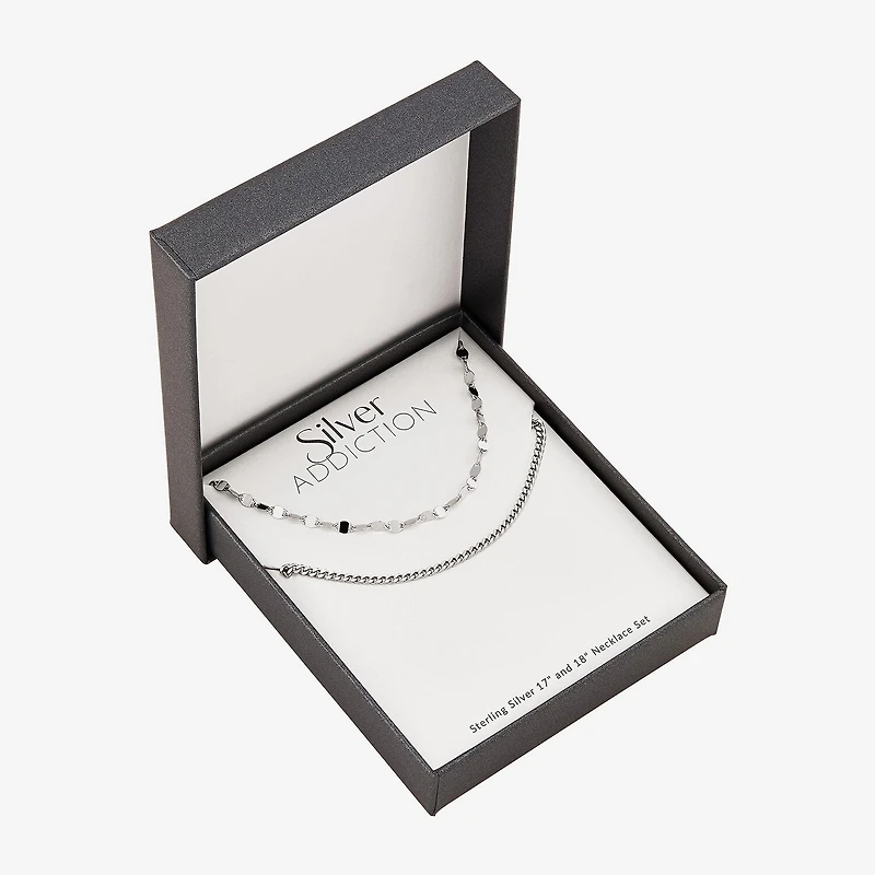 Womens Sterling Silver 2-pc. Necklace Set