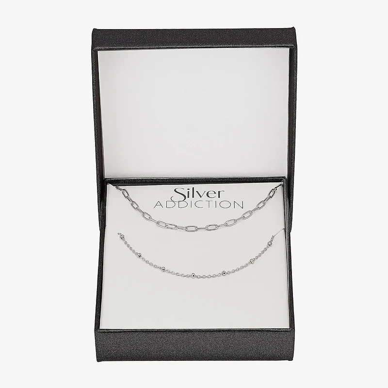 Womens Sterling Silver 2-pc. Necklace Set