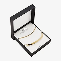 Silver Addiction Womens 2-pc. 14K Gold Over Silver Bracelet Set