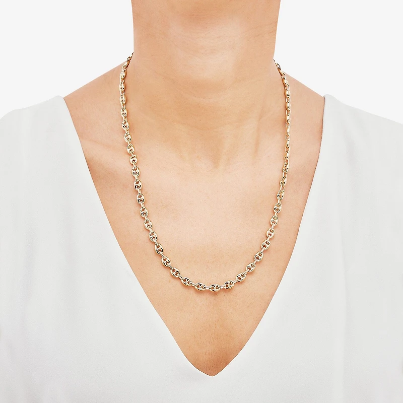 Limited Quantities! Womens 18K Gold Over Silver 21 Inch Mariner Chain Necklace