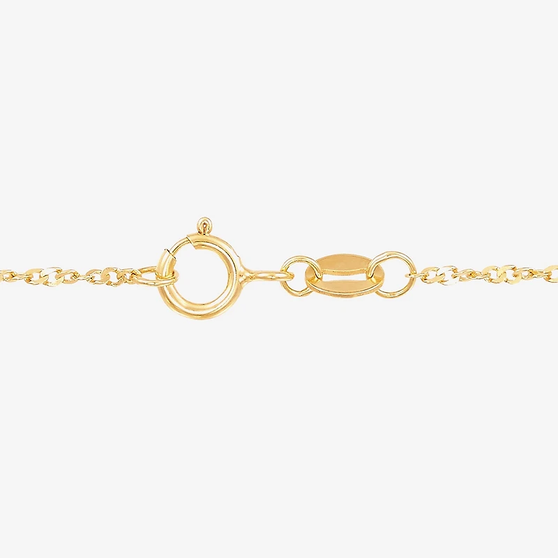 "I Love You" Womens Crystal 18K Gold Over Silver Moon 18 Inch Pendant Necklace